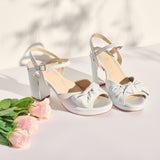 beautiful comfortable block heel wedding shoes