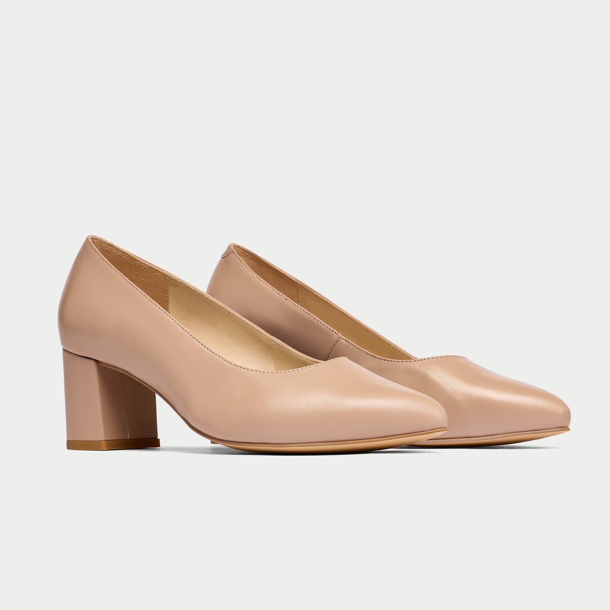 Esme - Neutral Leather Pumps