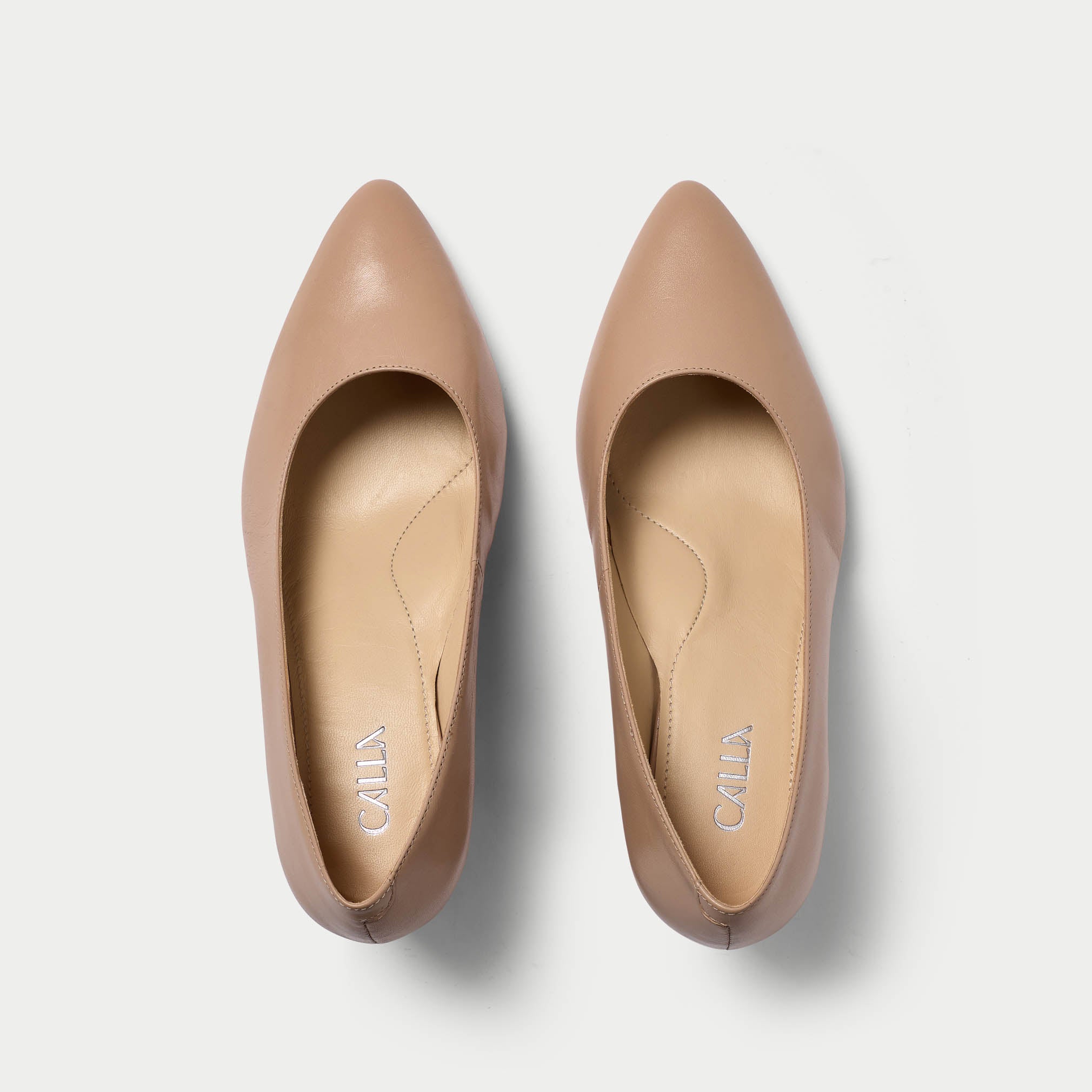 Esme - Neutral Leather Pumps