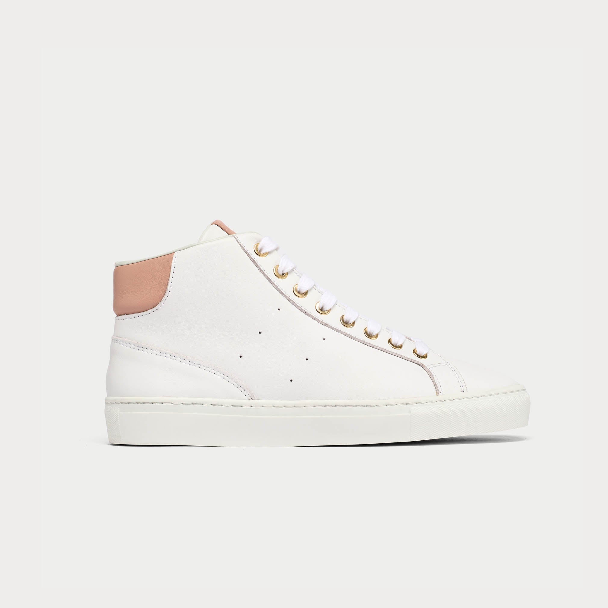 Flare - White Dusty Pink Leather