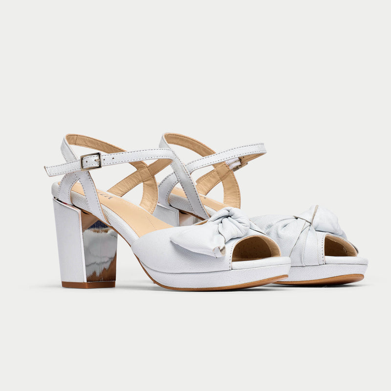 Lizzie - Crackle White Leather