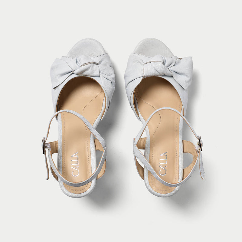 Lizzie - Crackle White Leather