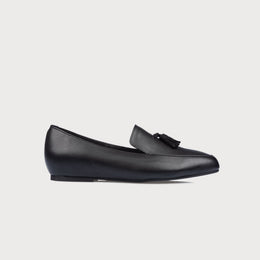 black leather loafer side view