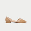 tan and nude suede comfortable flat shoe for bunions 