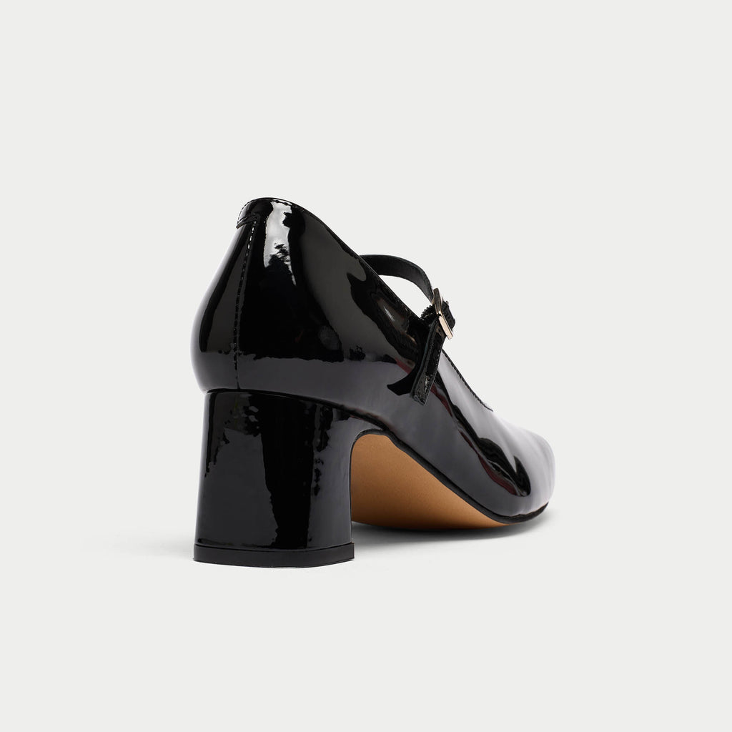 Glamorous low heeled mary janes in black patent | ASOS
