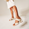 white leather heels for bunions
