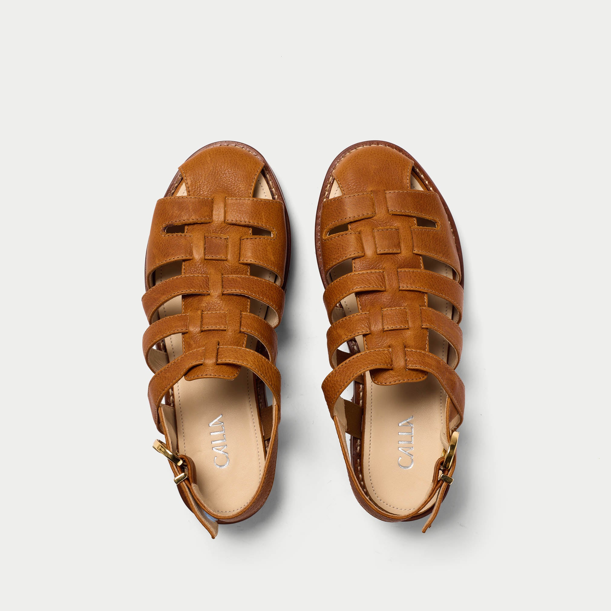 Calla Shoes Olivia Tan Leather sandal