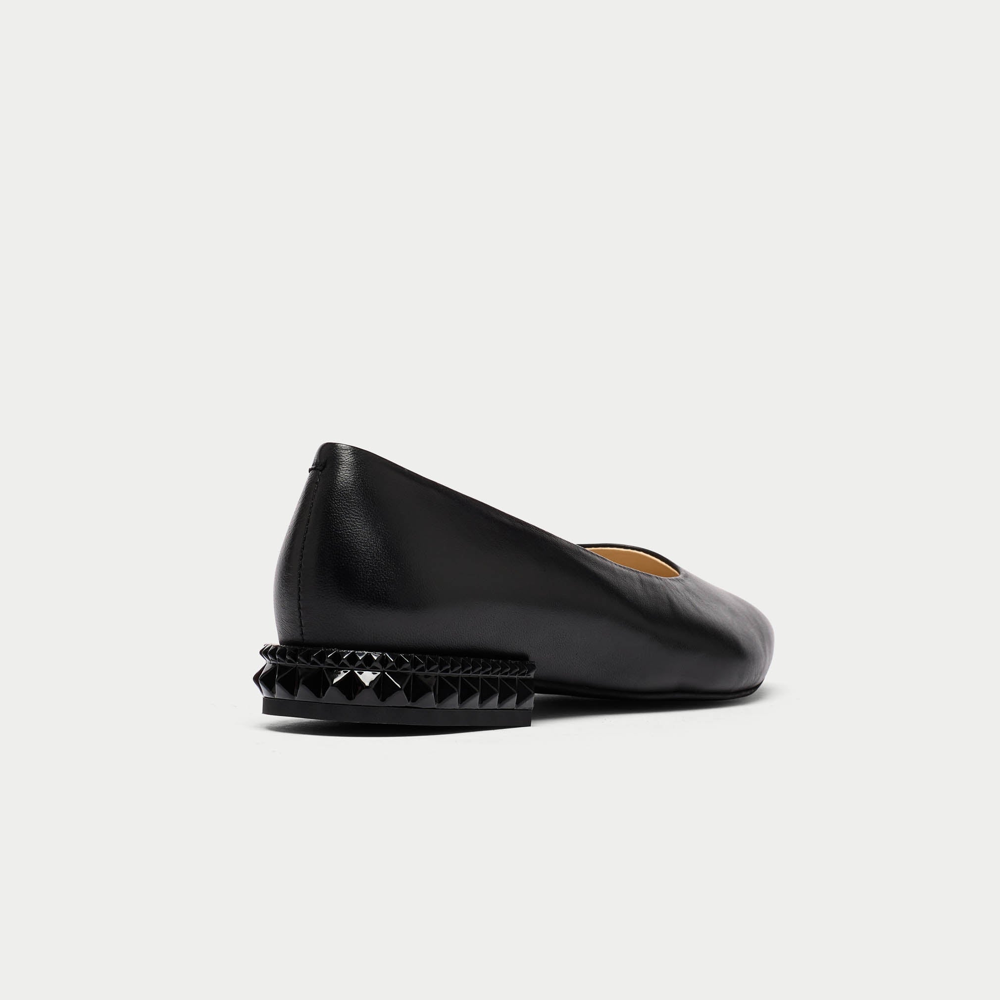 black leather flats for bunions back view