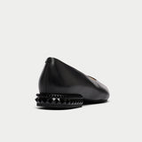 black leather flats for bunions back view