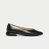 black leather ballet flats for bunions side view