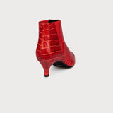 red leather mock croc boots comfortable stylish bunions wide feet