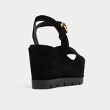 black suede wedges for bunions back