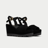 black suede wedges for bunions
