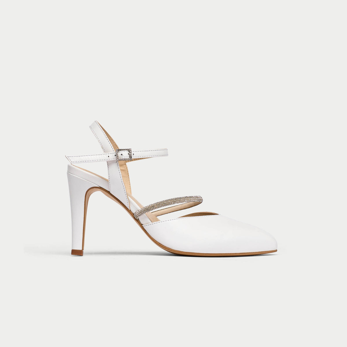 Sienna - White Leather Heels (image 2)