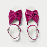 stacey indigo leather sandals top view