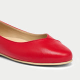 red leather ballet flats for bunions