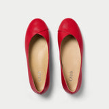 wide fit ballet flats in red leather